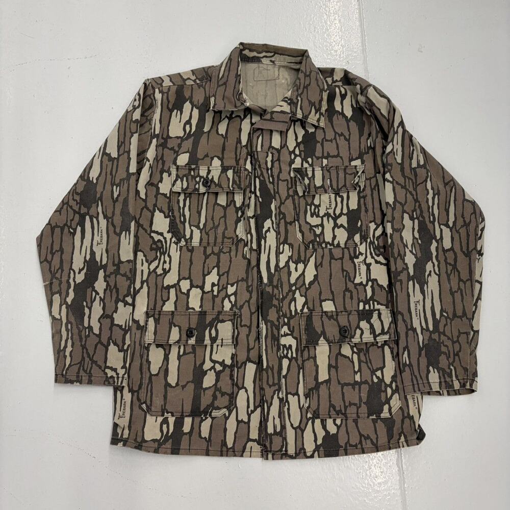 Vintage 80s Trebark Brown Camo Utility Chore Jacket